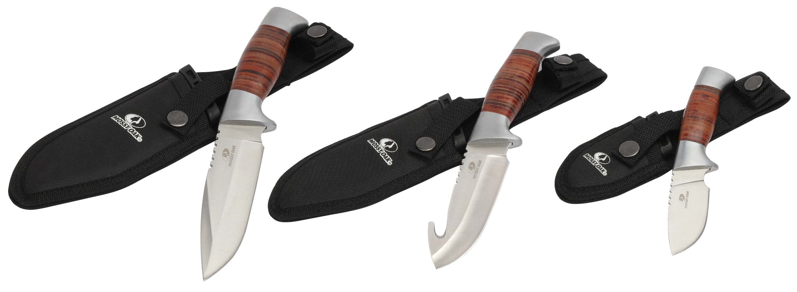 K75 3 PIECE Knife Set LEATHER WRAPPED HUNTING KNIVES w/ SHEATH. **MUST  HAVE ITEM**